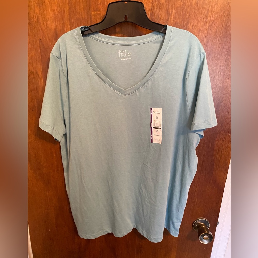 Ladies new with tags short sleeve tee size XXL by Time and Tru 100% Pima cotton